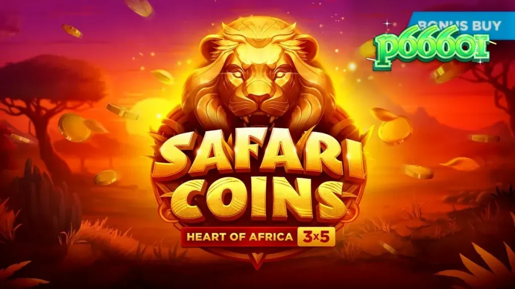 Pemandangan savana Afrika yang indah dalam slot Safari Coins